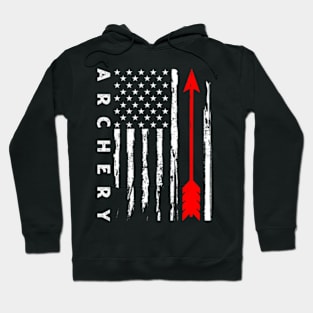 Archery American Flag USA Patriotic Bow Arrows Archer Hoodie